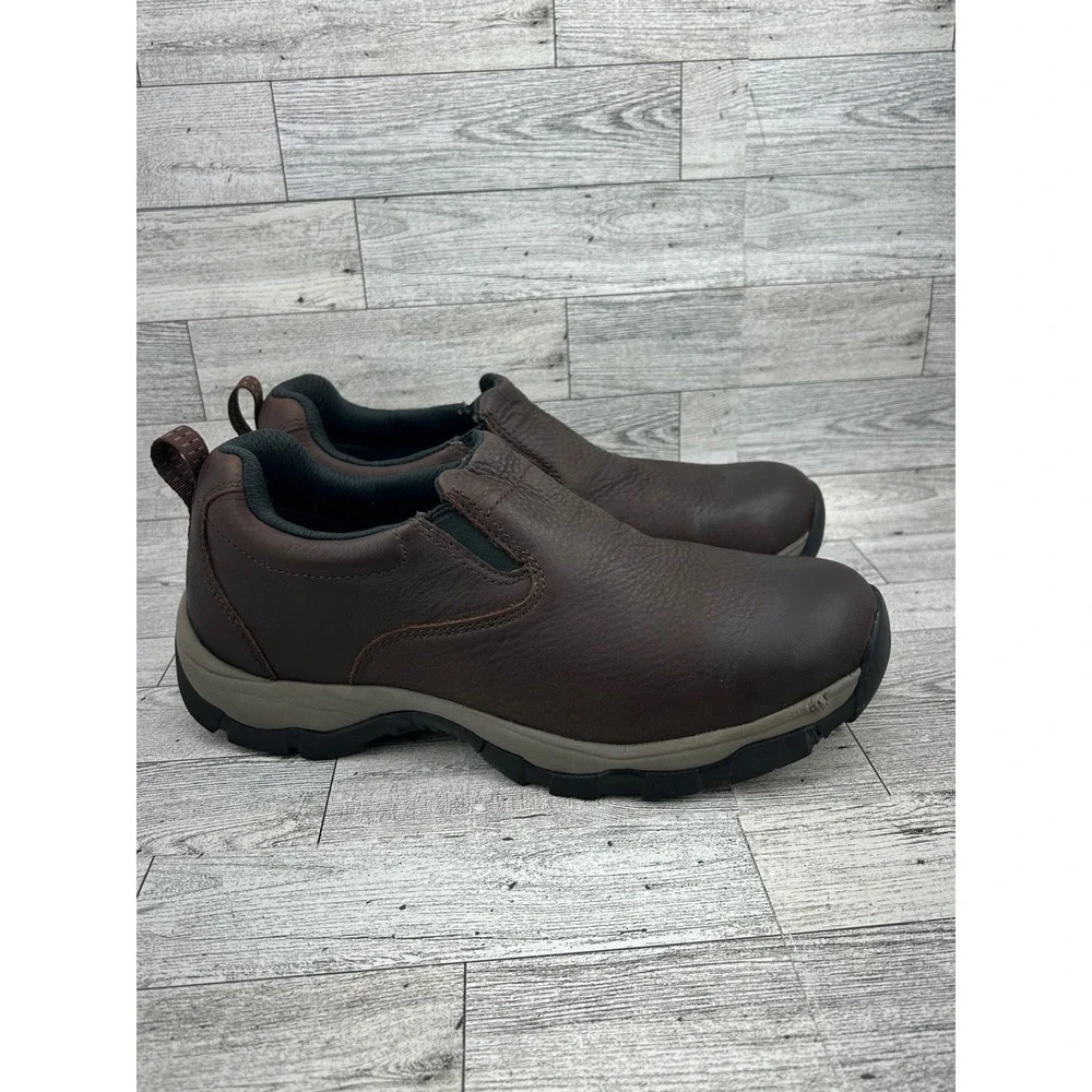 LL‎ Bean Waterproof Insulated Leather Mocs Brown Vibram Arctic Grip Women Size 9